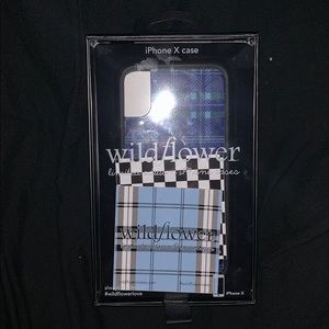 Wildflower iPhone X Blue Plaid Phone Case
